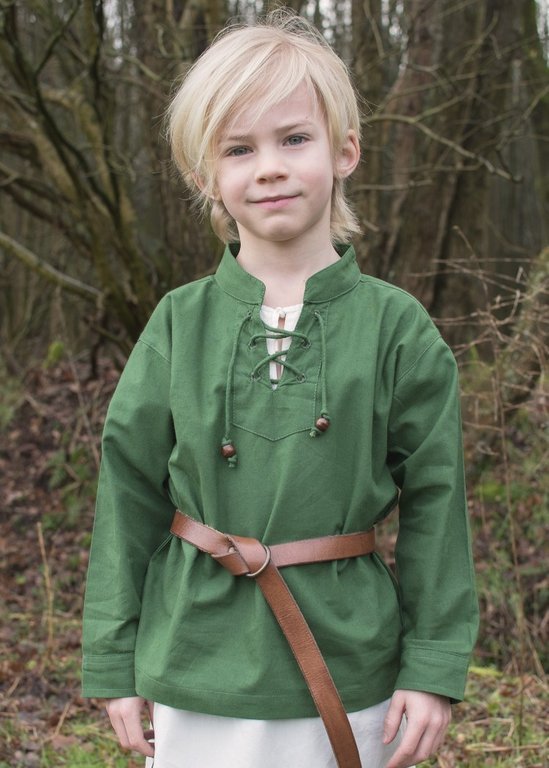 KALI - Middelalderskjorte for barn, grønn