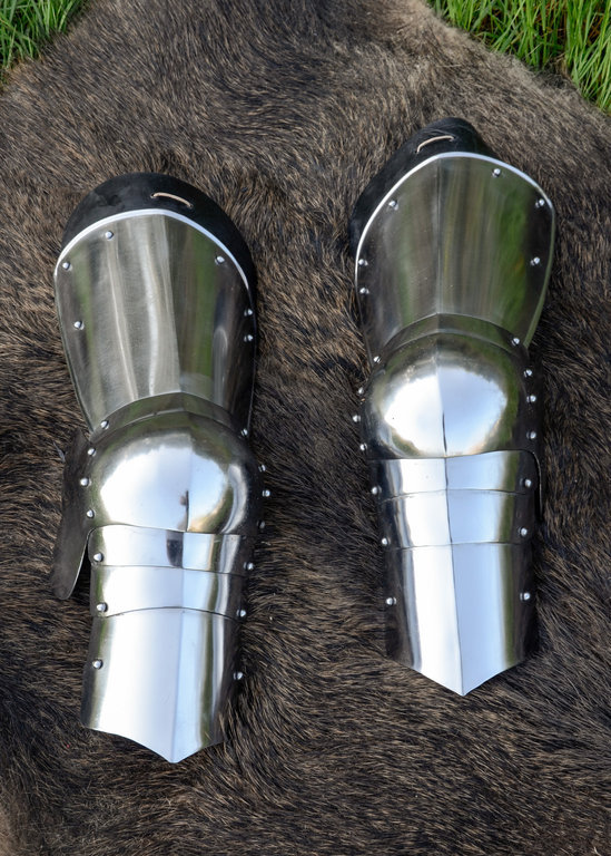 Senmiddelalders benbeskyttere, 1,6 mm stål
